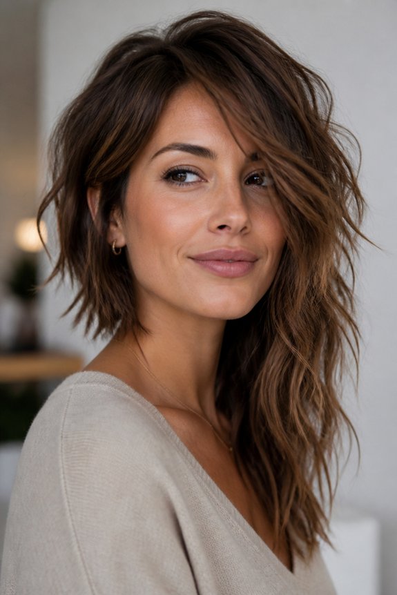 edgy asymmetrical shag haircut