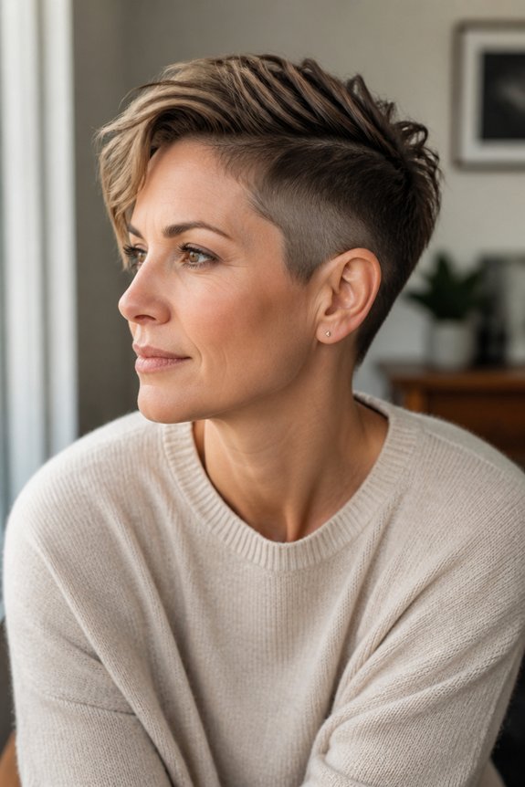 edgy feminine undercut pixie