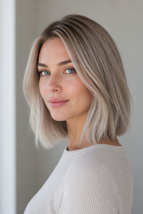 effortless ash blonde lob
