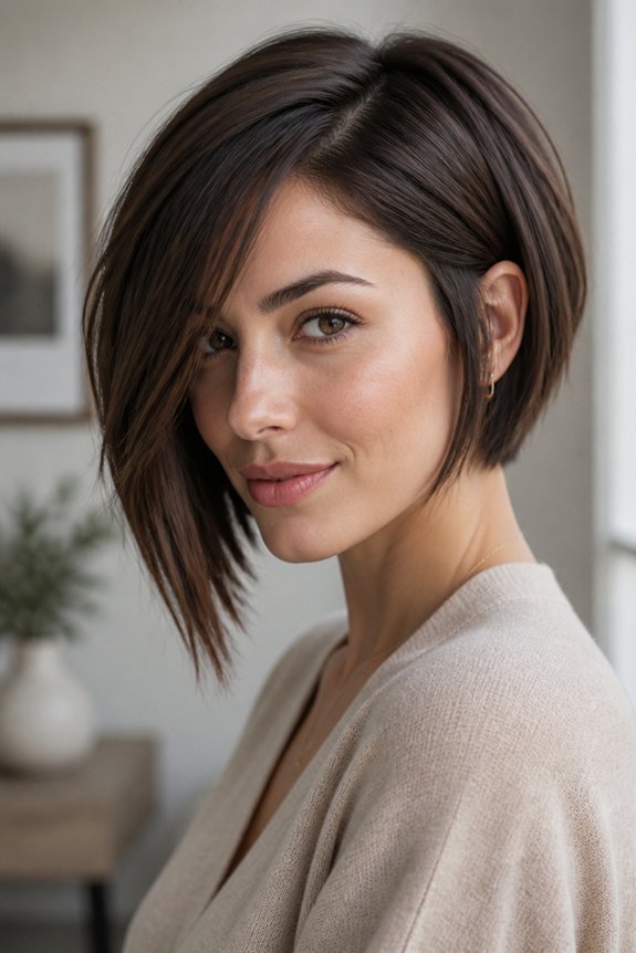 effortless asymmetrical bob haircut