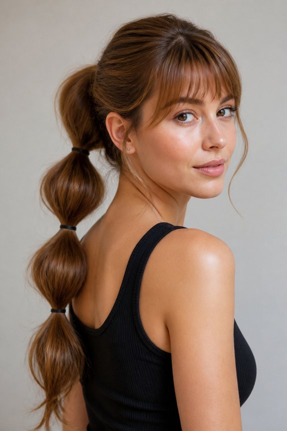 effortless bubble ponytail hairstyle