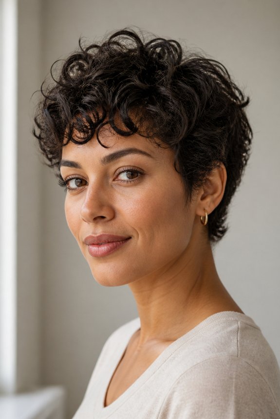 effortless curly pixie cut