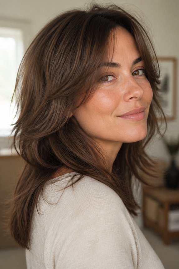 effortless feathered hair layers