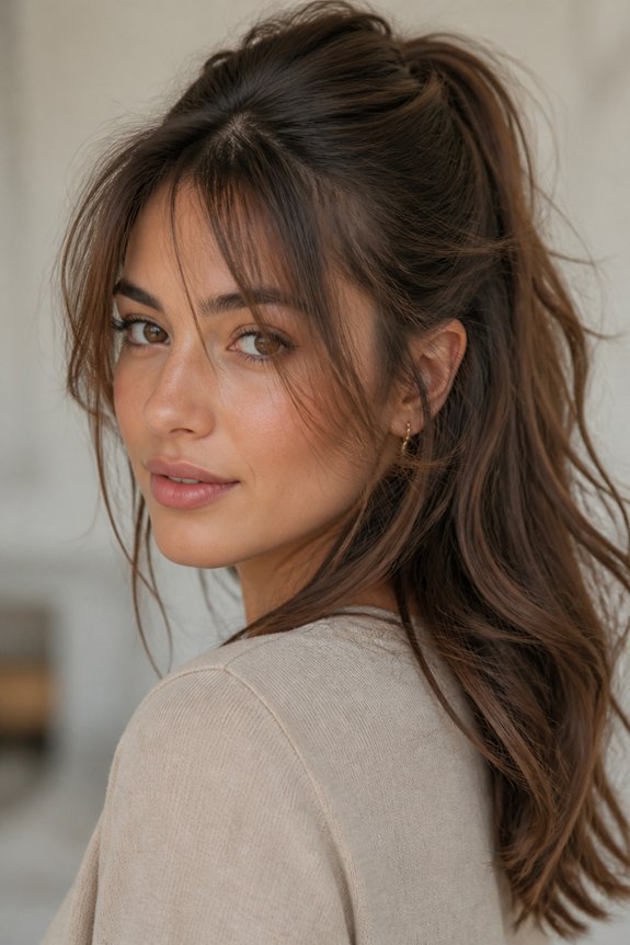 effortless half up ponytail style