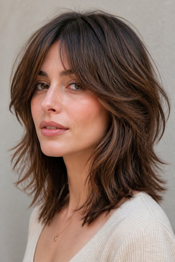 effortless shag with bangs