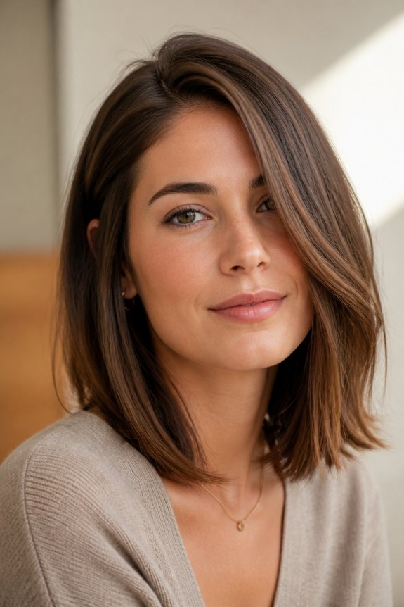 effortless side parted hairstyle