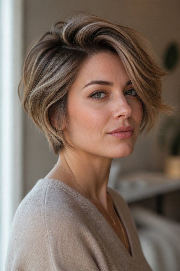 effortless side swept bixie hairstyle