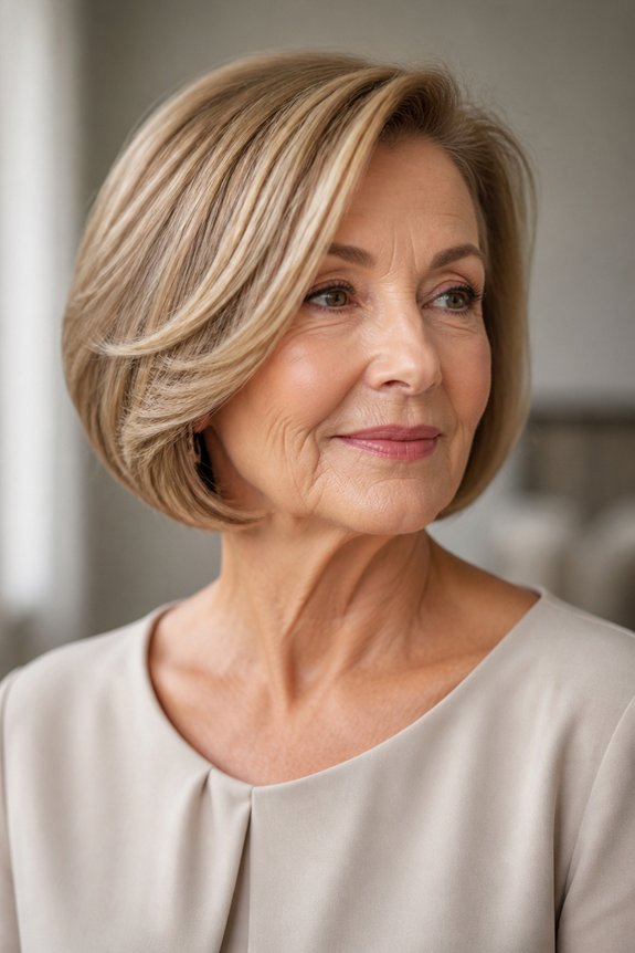 effortless side swept bob elegance