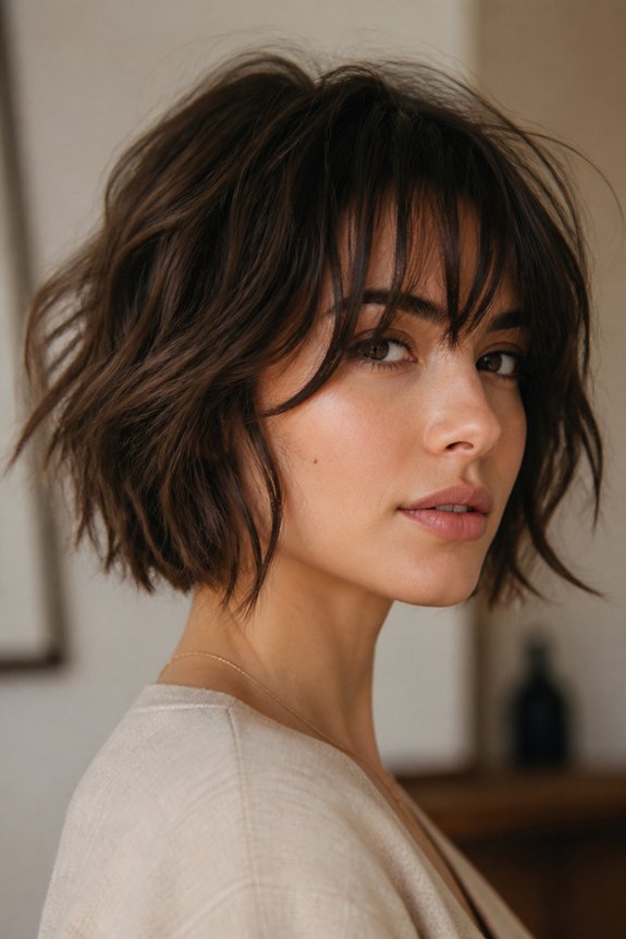 effortless tousled bob hairstyle