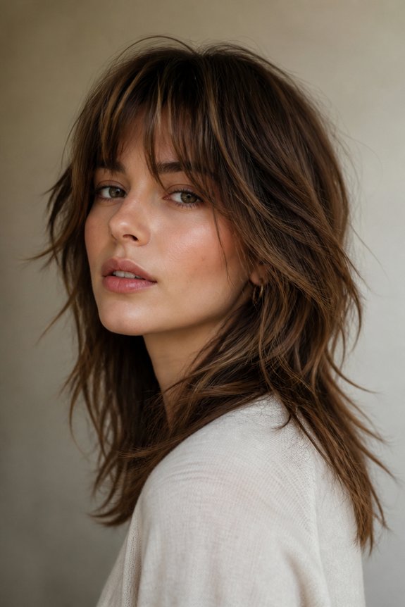 effortless tousled shag hairstyle