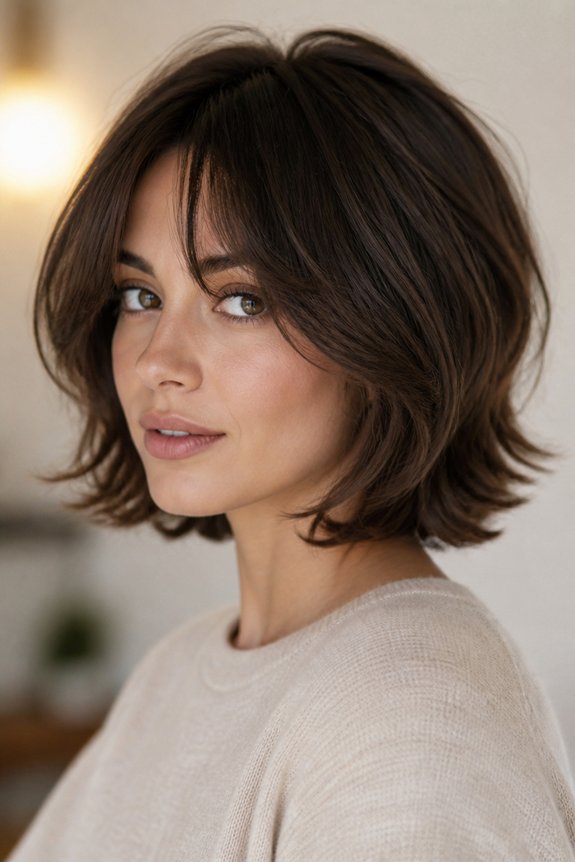 effortlessly chic feathered bob
