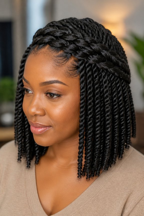 elegant protective crown braids