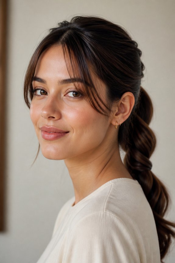 elegant twisted ponytail style