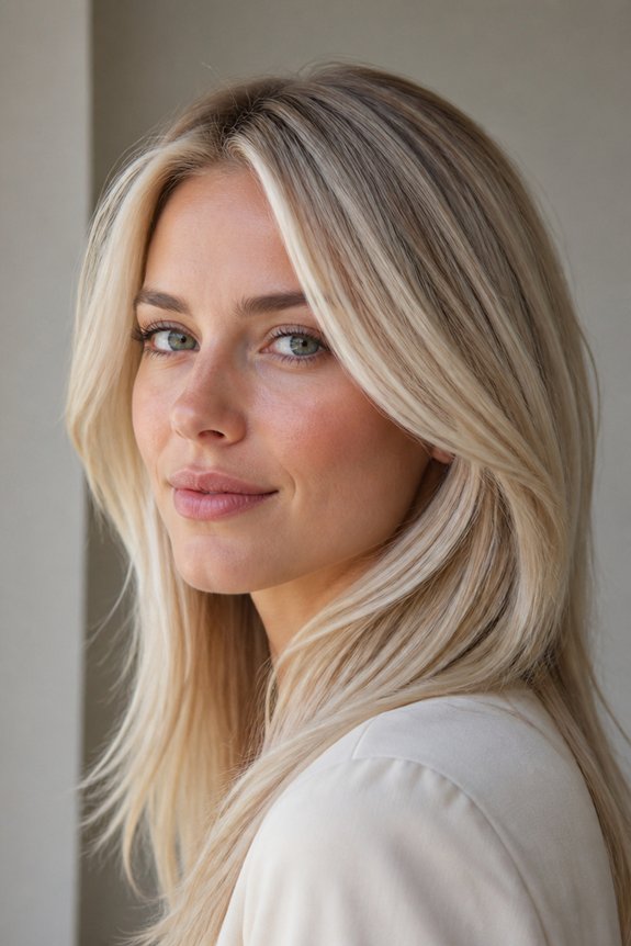 face framing platinum blonde highlights