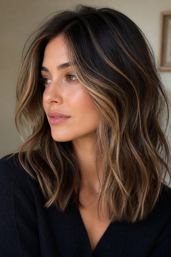 feathered highlights for fine hair