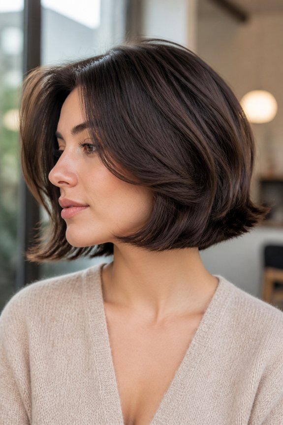 flipped bob with volume