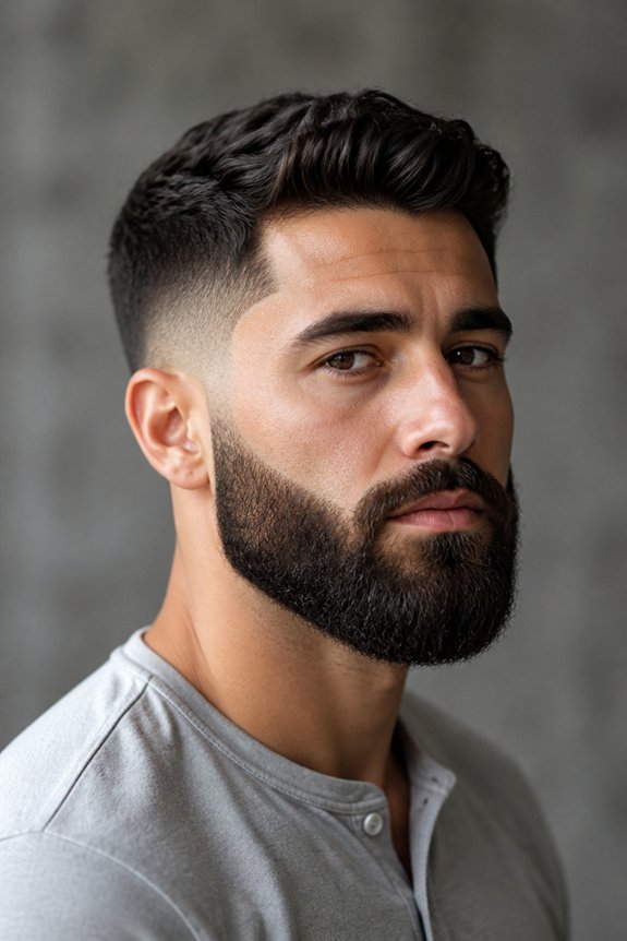 groomed mid fade beard