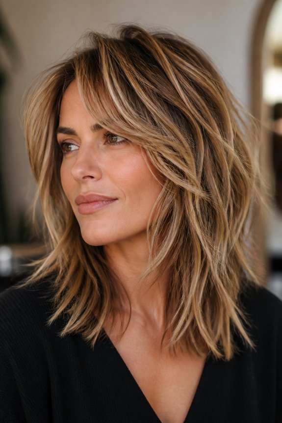 highlighted shag haircut style