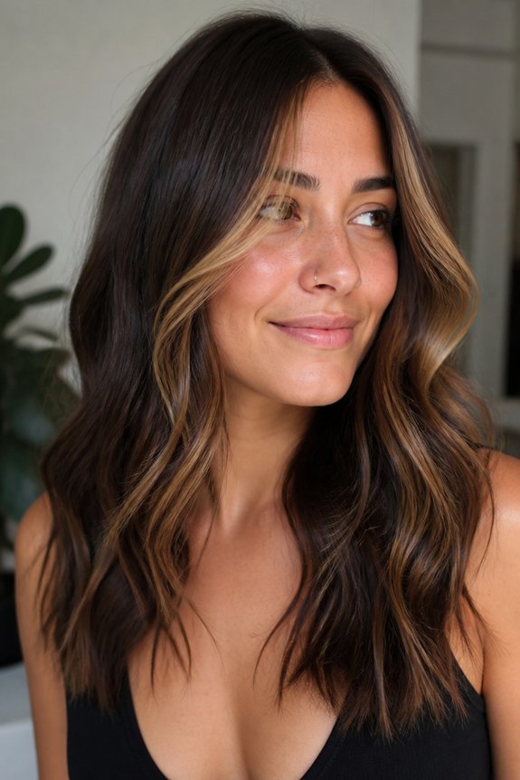 honey blonde face framing
