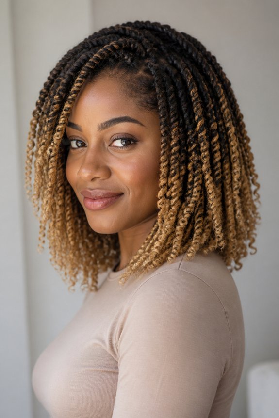 honey blonde ombr twists care