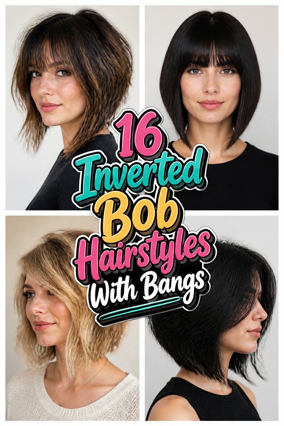 inverted bob hairstyles with bangs