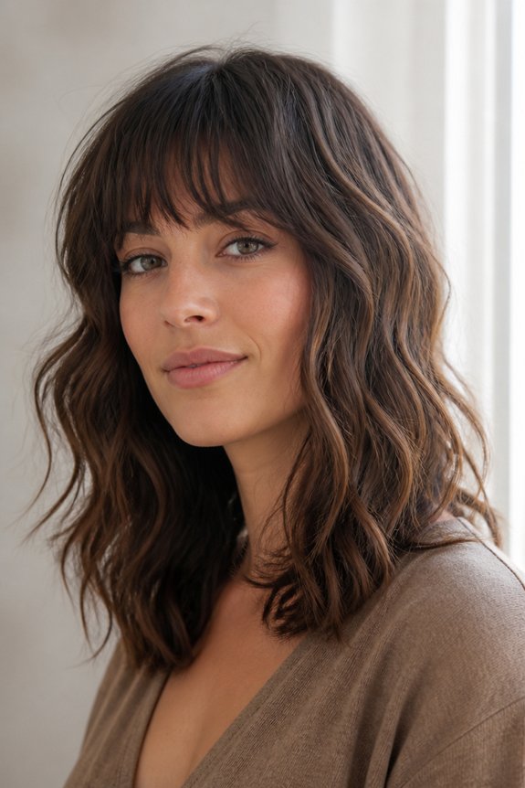 layered bangs for waves