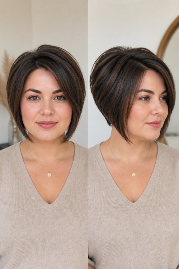 layered bob for round faces