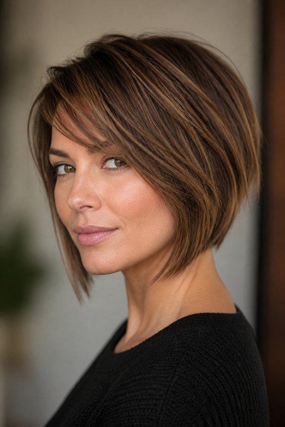 layered bob with bangs