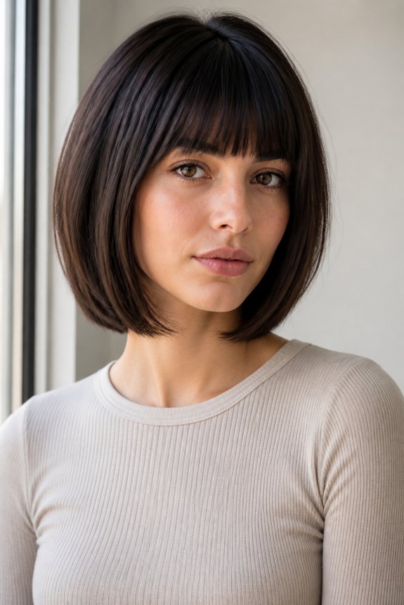 layered bob with bangs