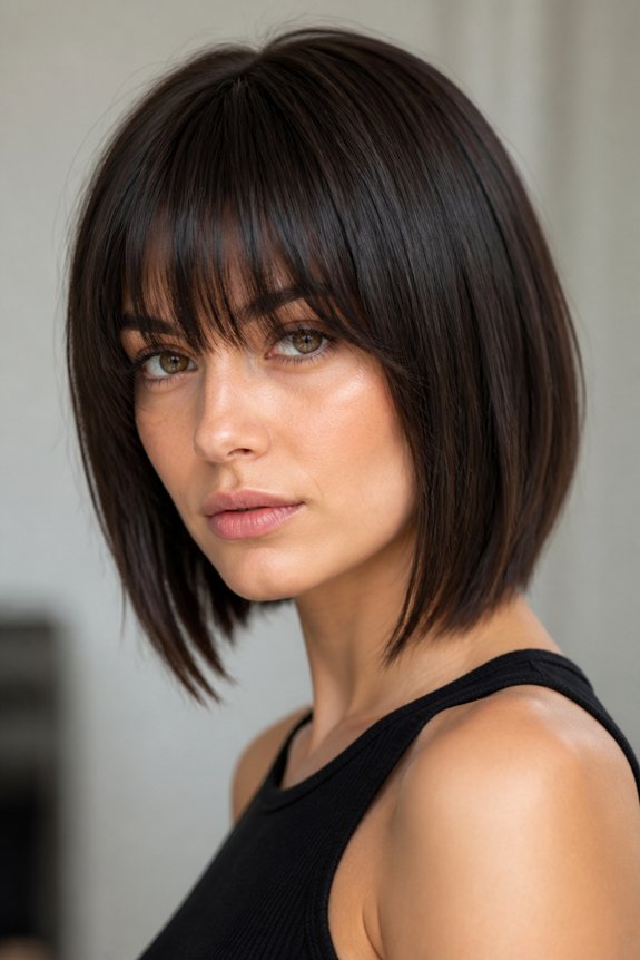 layered bob with bangs