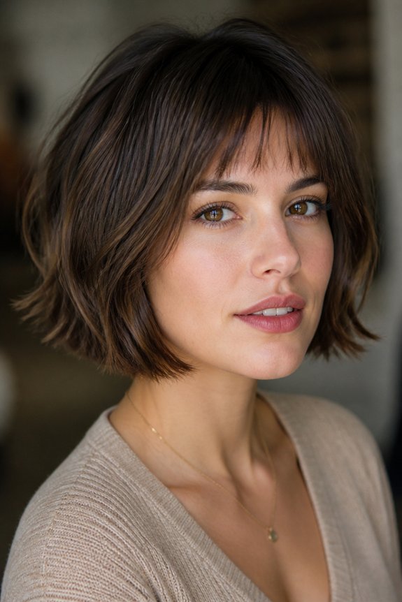 layered bob with bangs