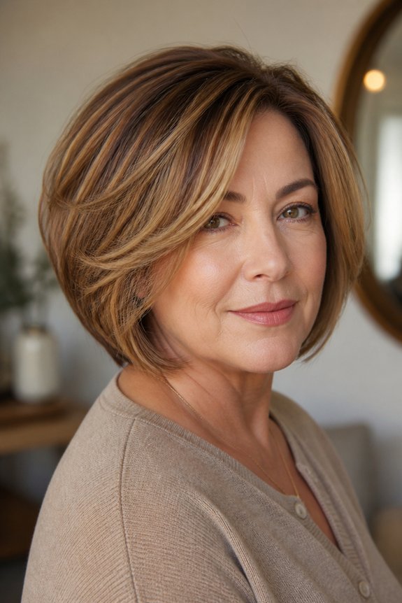 layered bob with face framing