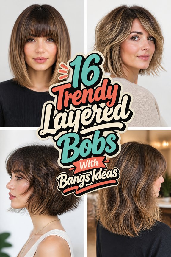 layered bobs with bangs