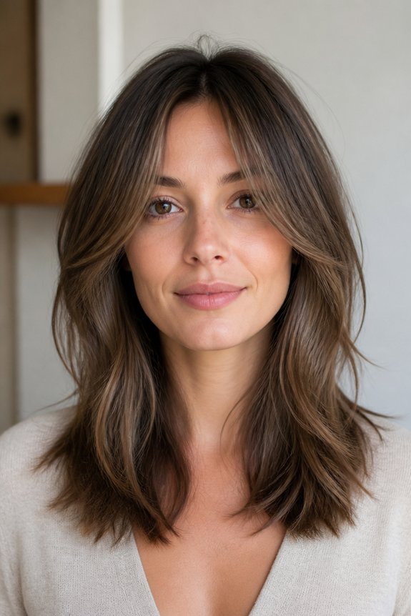 layered curtain bangs lob