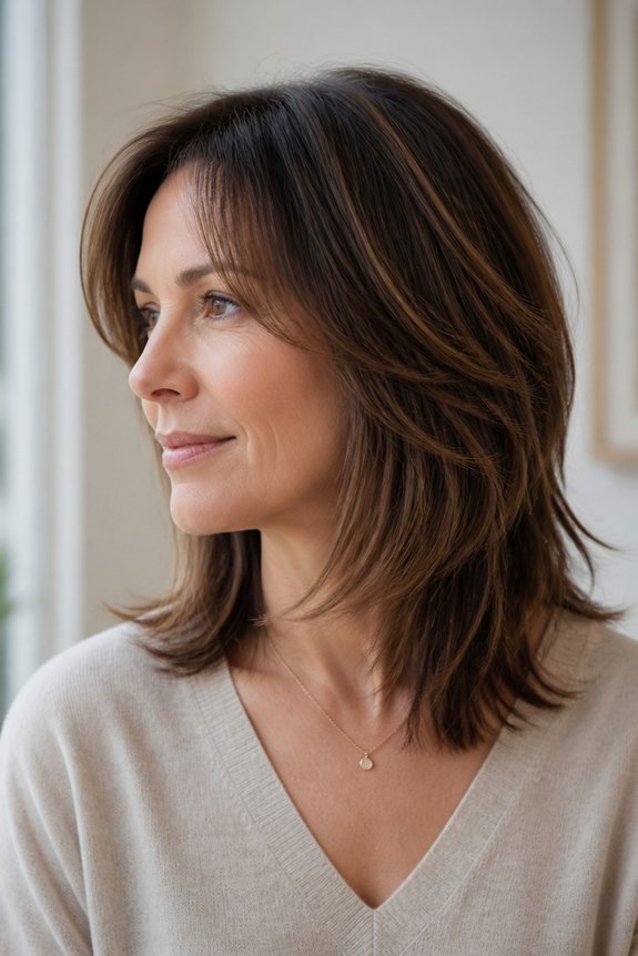 layered hair with volume