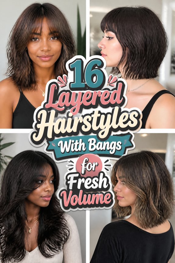 layered hairstyles with bangs