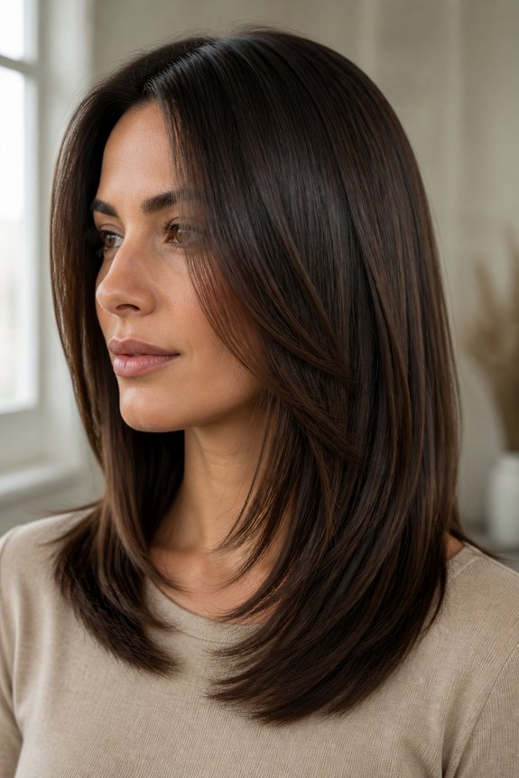 layered sleek straight hair