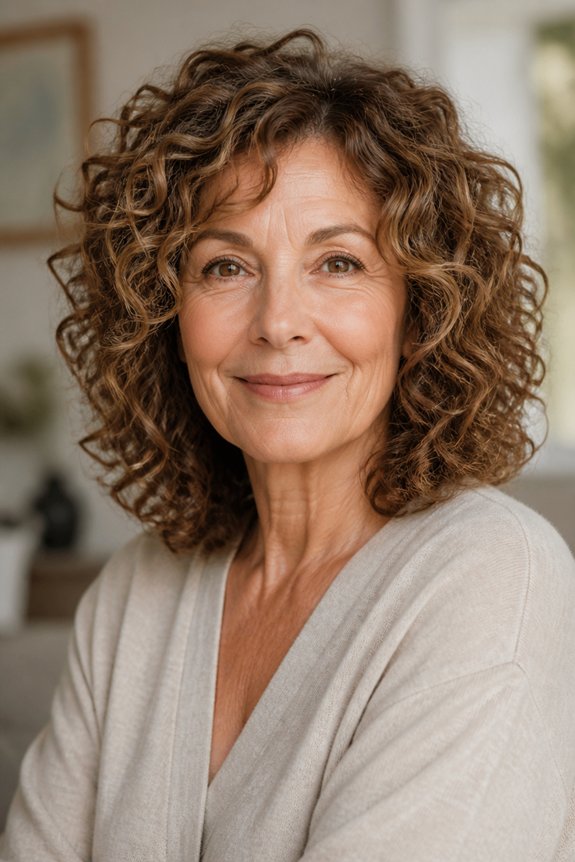 medium curls with highlights