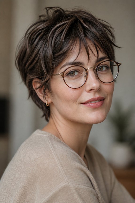 messy bangs with glasses