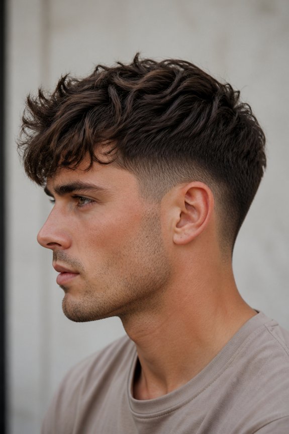 messy textured taper fade