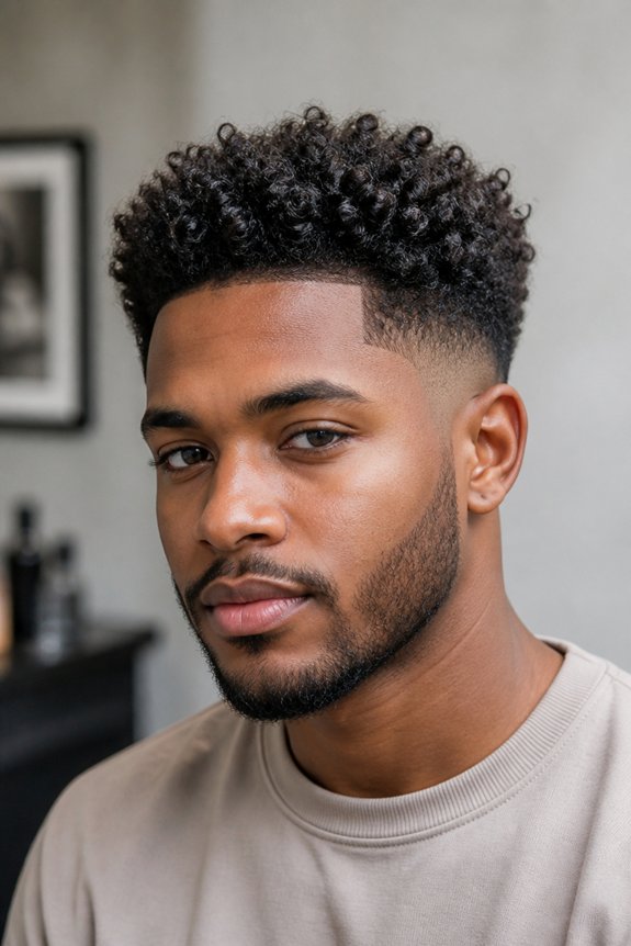 mid fade for curls