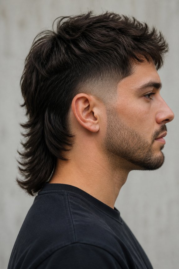 modern curved fade mullet