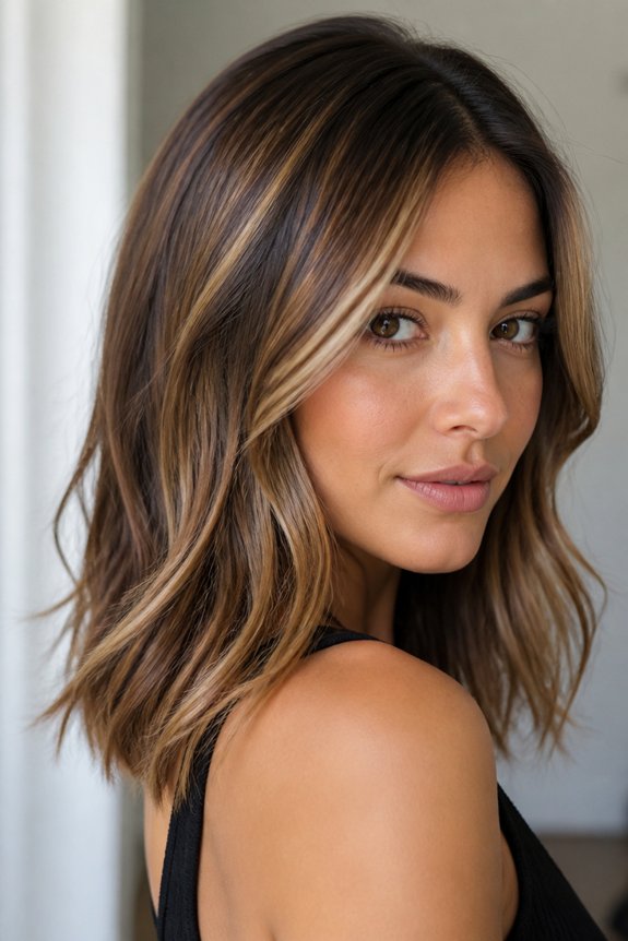 natural low maintenance caramel highlights