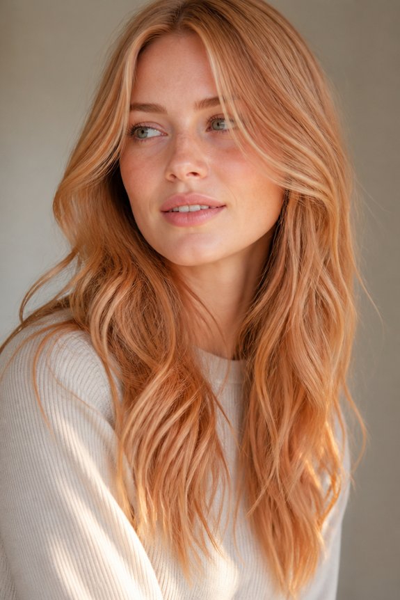 peachy toned strawberry blonde