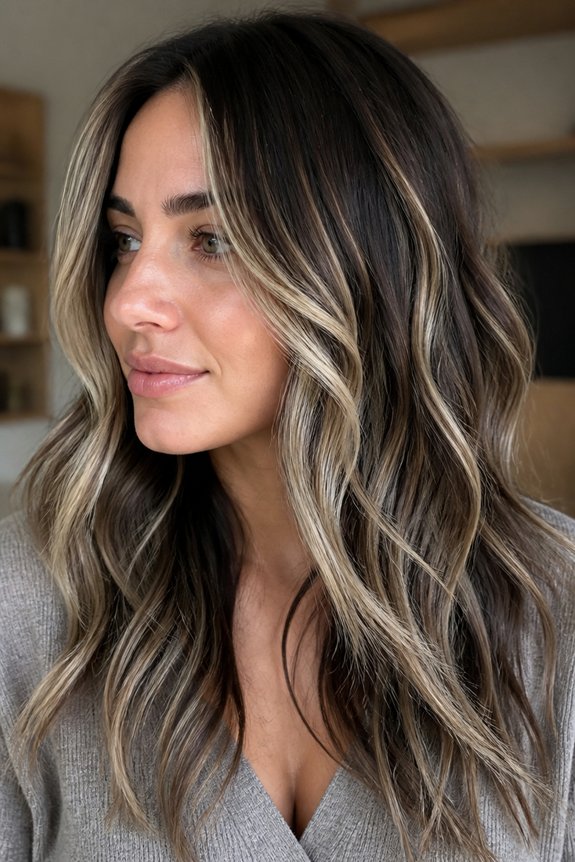 platinum highlights on brown