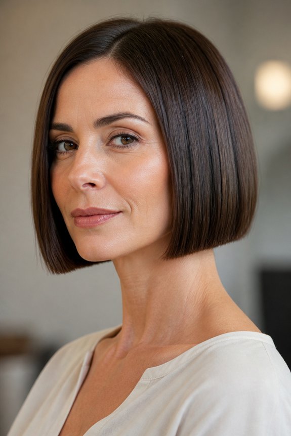 polished blunt bob hairstyle