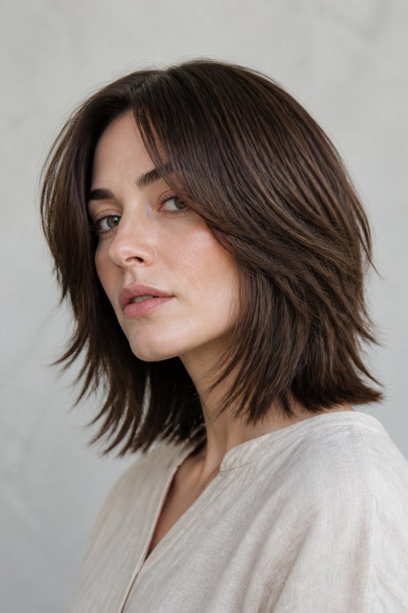 polished blunt layered haircut
