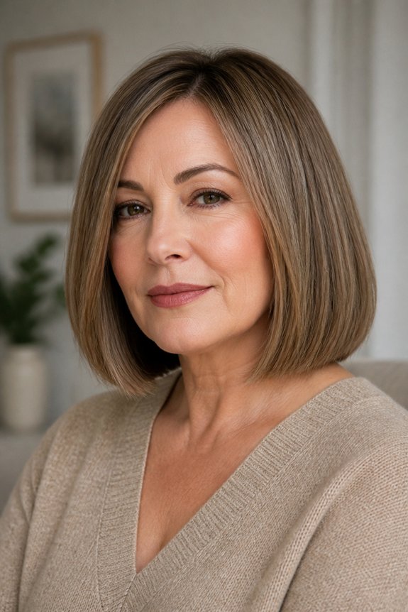 polished blunt lob hairstyle