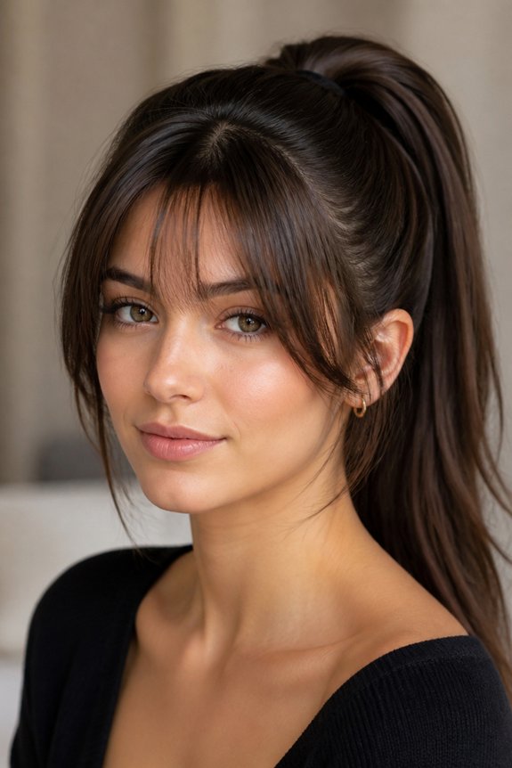 polished high ponytail style