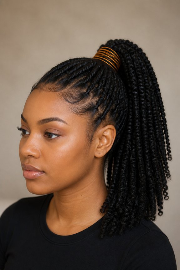 polished kinky twist ponytail